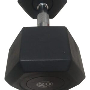Dumbell Sextavado Injetado com Pegada Cromada